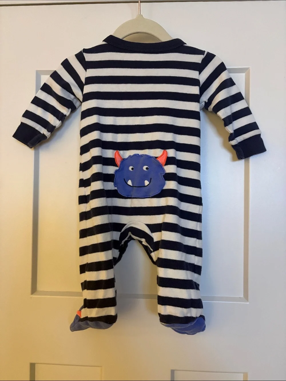 Carter’s Baby Boy Striped Navy and White Baby One-Piece Blue Monster 6 Months
